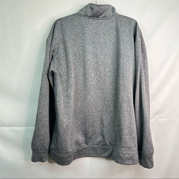 NHL Blackhawks Gray Quarter Zip Fleece Lined Athletic Sweatshirt - Picture 7 of 11